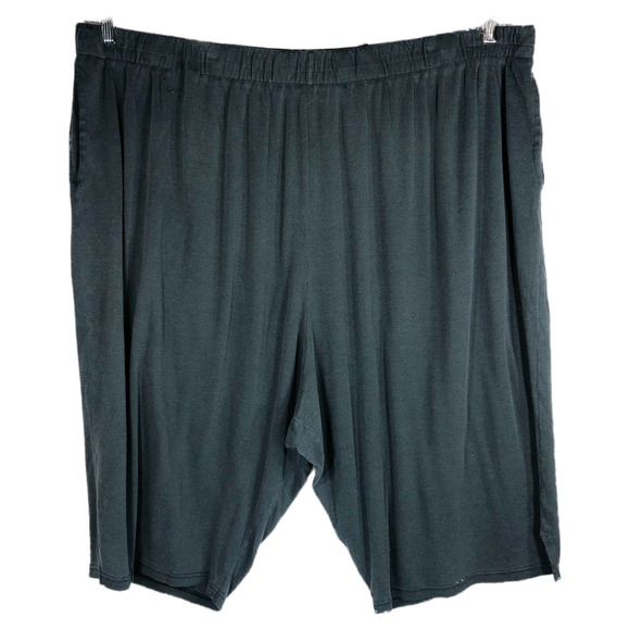 Roaman's Pants - Roamans Plus Sz 5X Capri Pants‎ Black Elastic Waist Pull On Cropped Stretch 1123